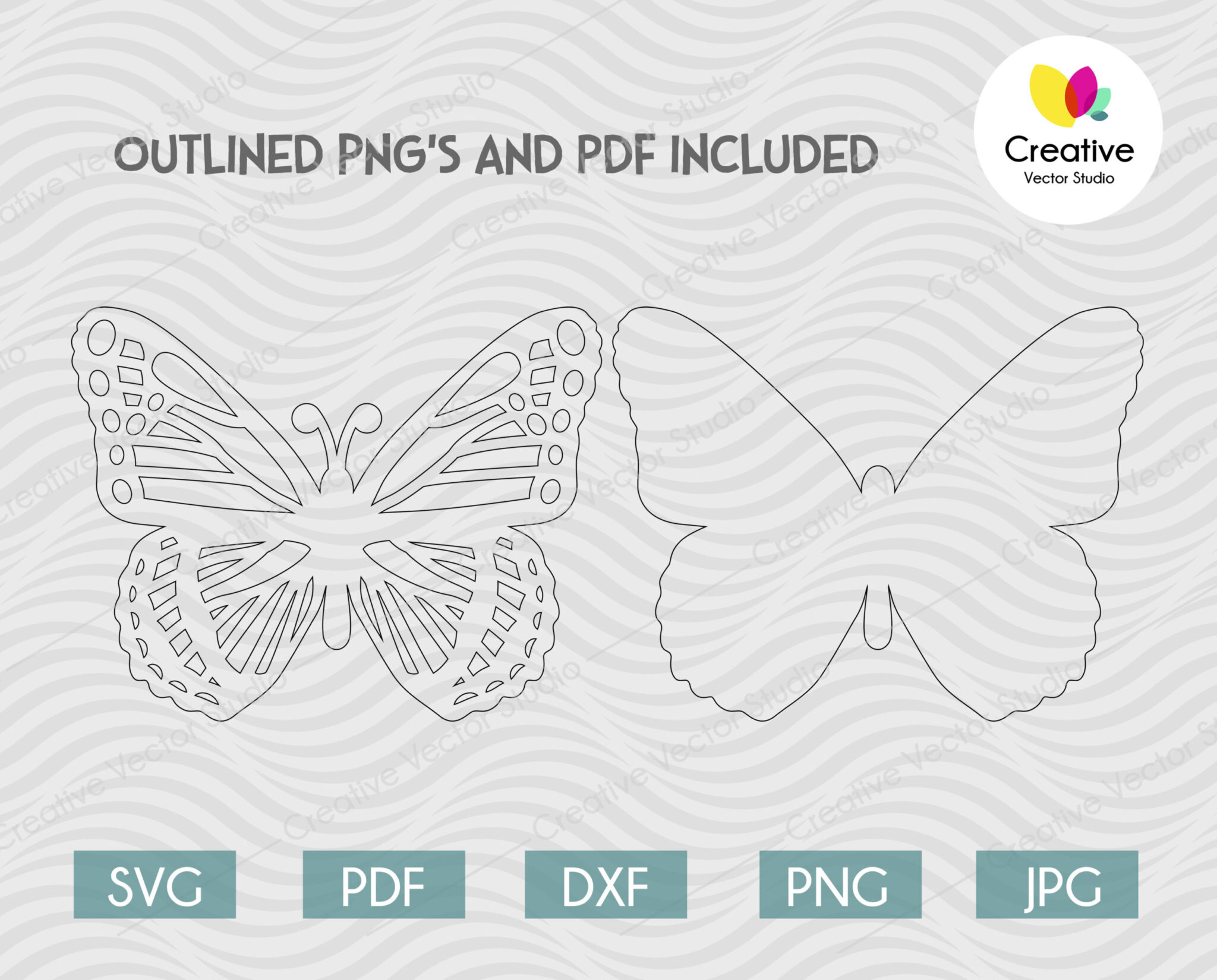 Download 3D Butterfly SVG #1 Cutting Template | Creative Vector Studio