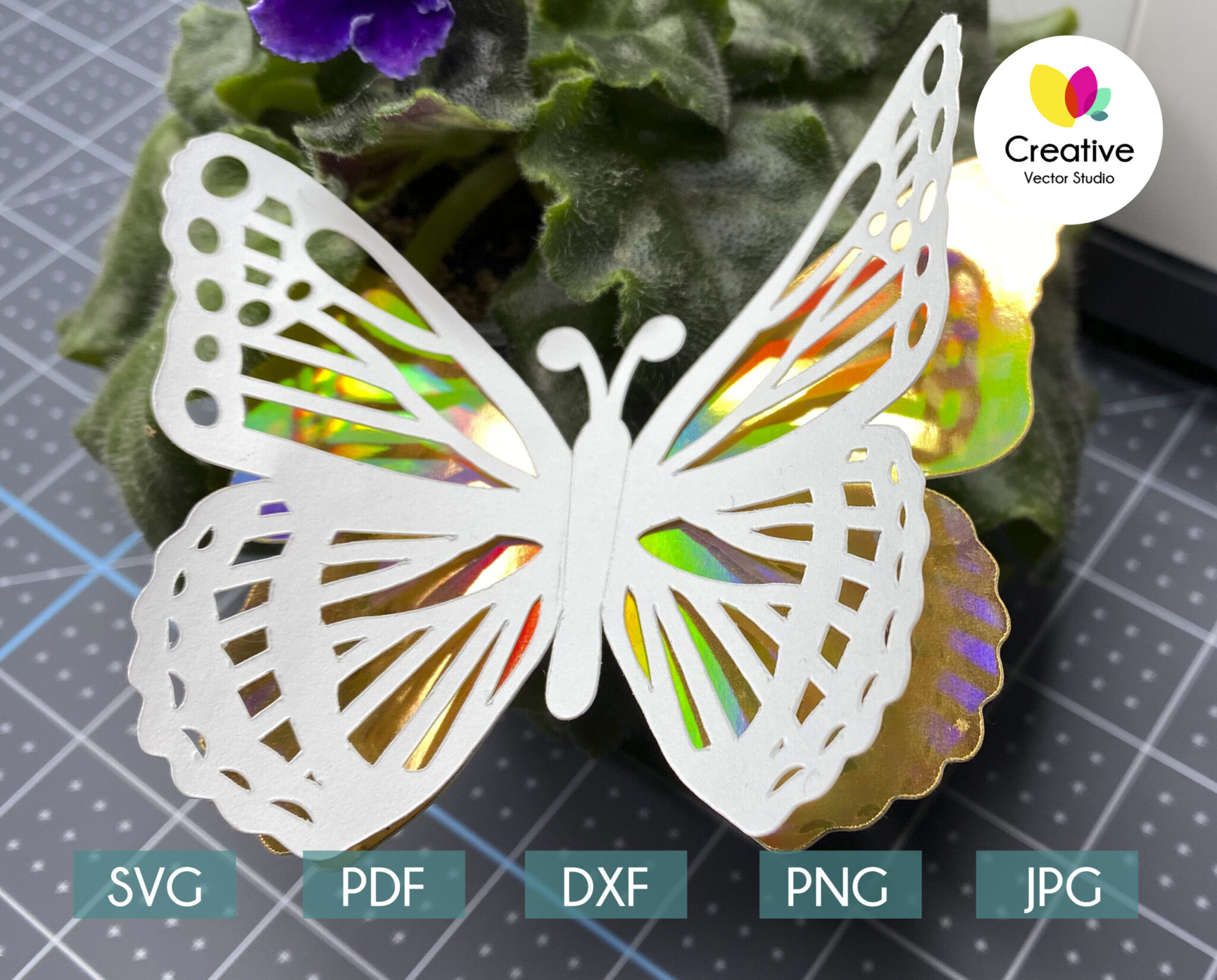 Download 3D Butterfly SVG #1 Cutting Template | Creative Vector Studio