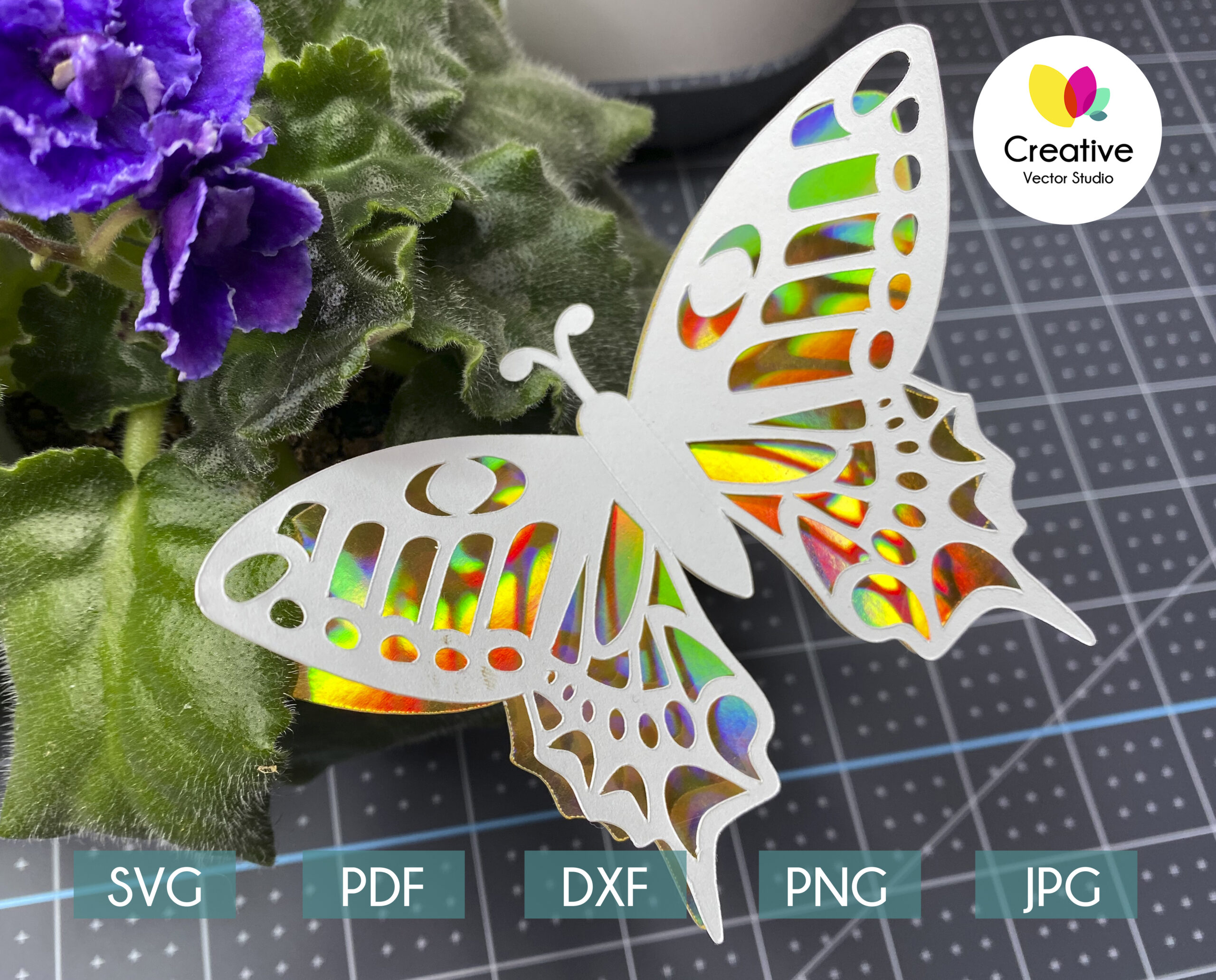 Download 3d Butterfly Svg 2 Cutting Template Creative Vector Studio