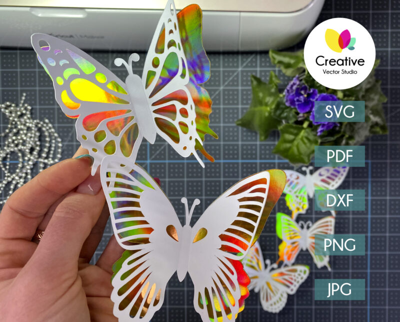 3D Butterfly cutting template, Butterfly SVG, 3D Butterfly svg