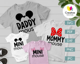 Mouse Family SVG t-shirt iron-on print