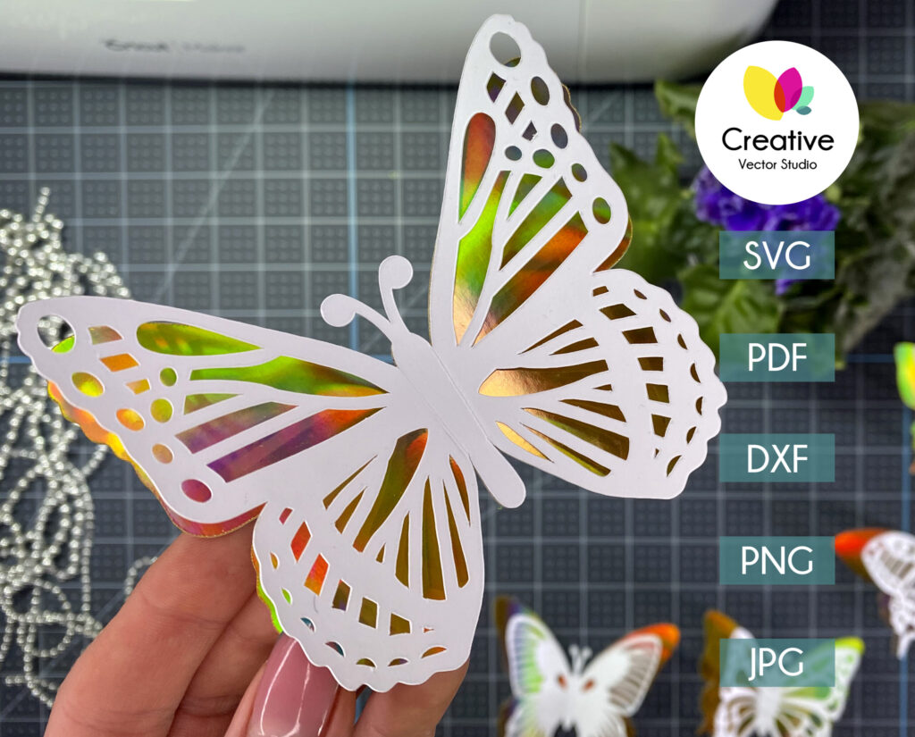 Download 3D Butterfly SVG #1 Cutting Template | Creative Vector Studio