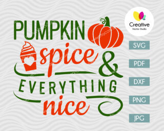 Pumpkin Spice, Everything Nice svg, Thanksgiving SVG Cut Files for Cricut, Silhouette