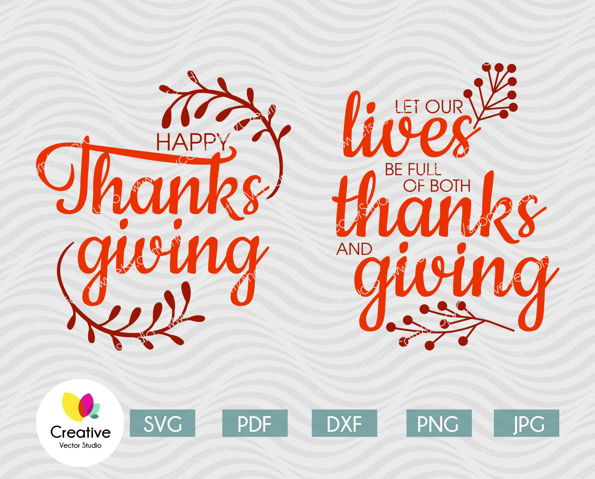 Happy Thanksgiving SVG Cut Files - Creative Vector Studio
