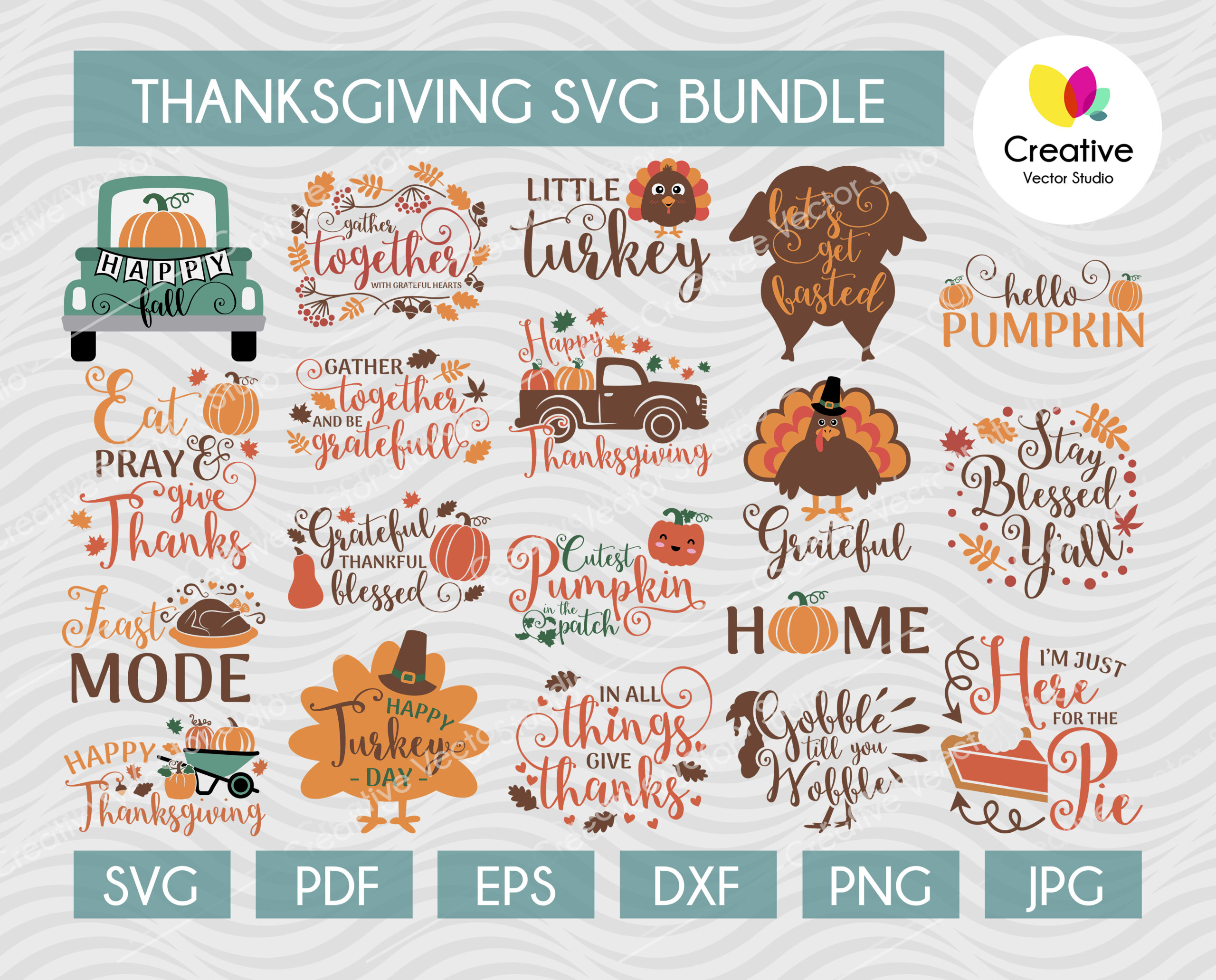 Thanksgiving SVG Bundle, Autumn SVG Bundle, Grateful svg, Thankful svg