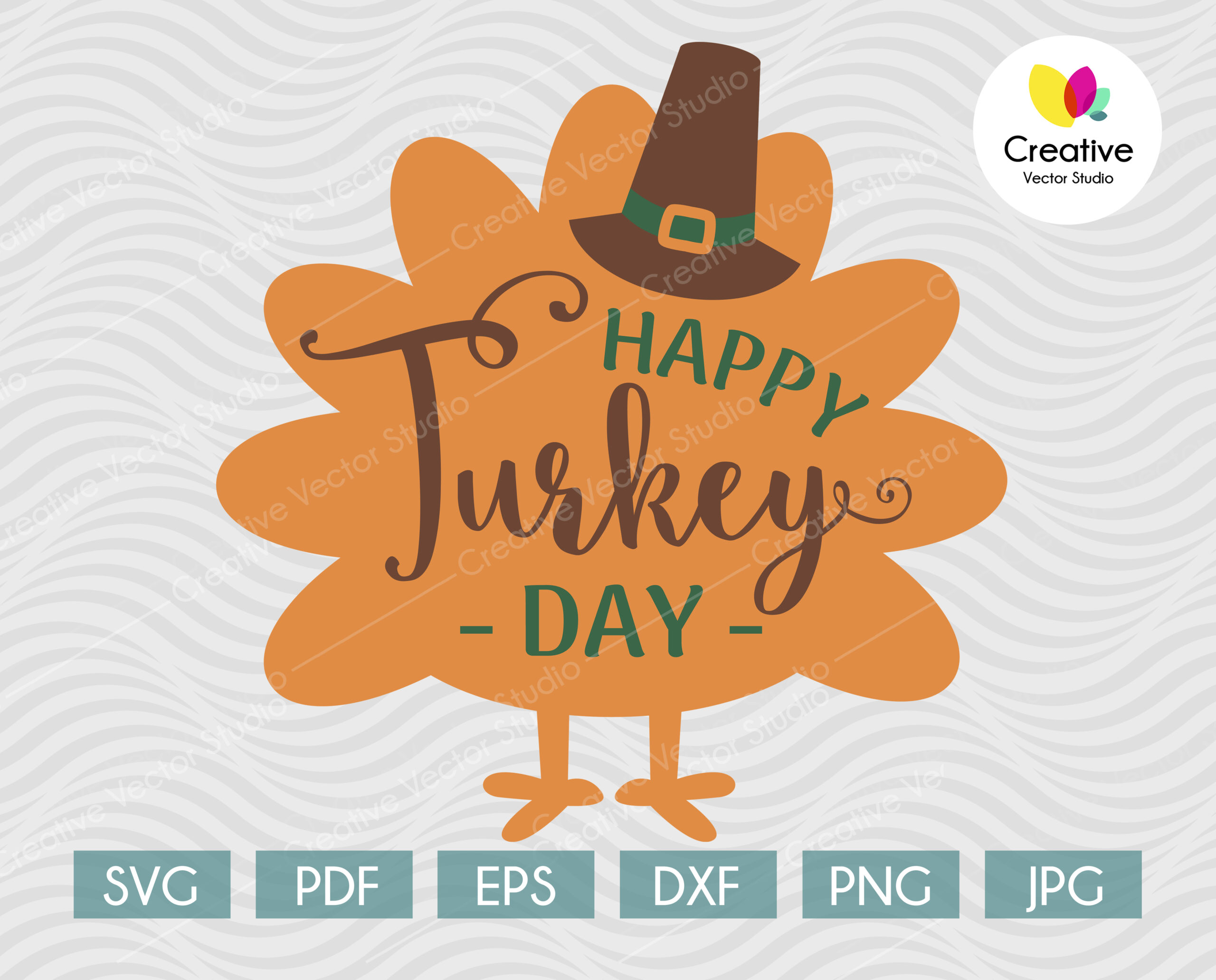 Happy Turkey Day Svg Thanksgiving Design Creative Vector Studio