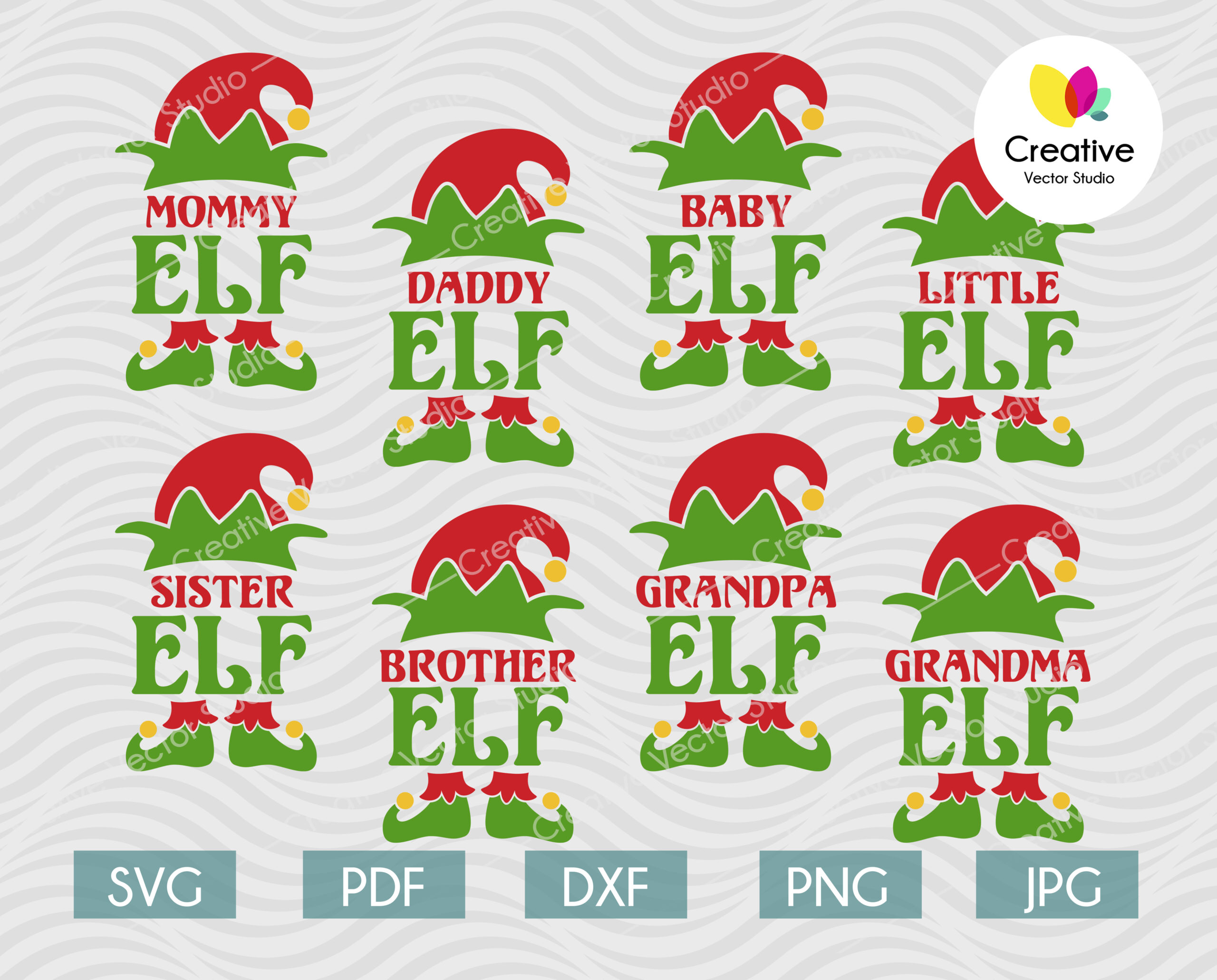 Christmas Elf Family Svg Bundle Creative Vector Studio