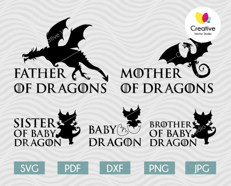 Dragon svg couple t-shirt iron-on design, SVG cut files for Cricut and Silhouette