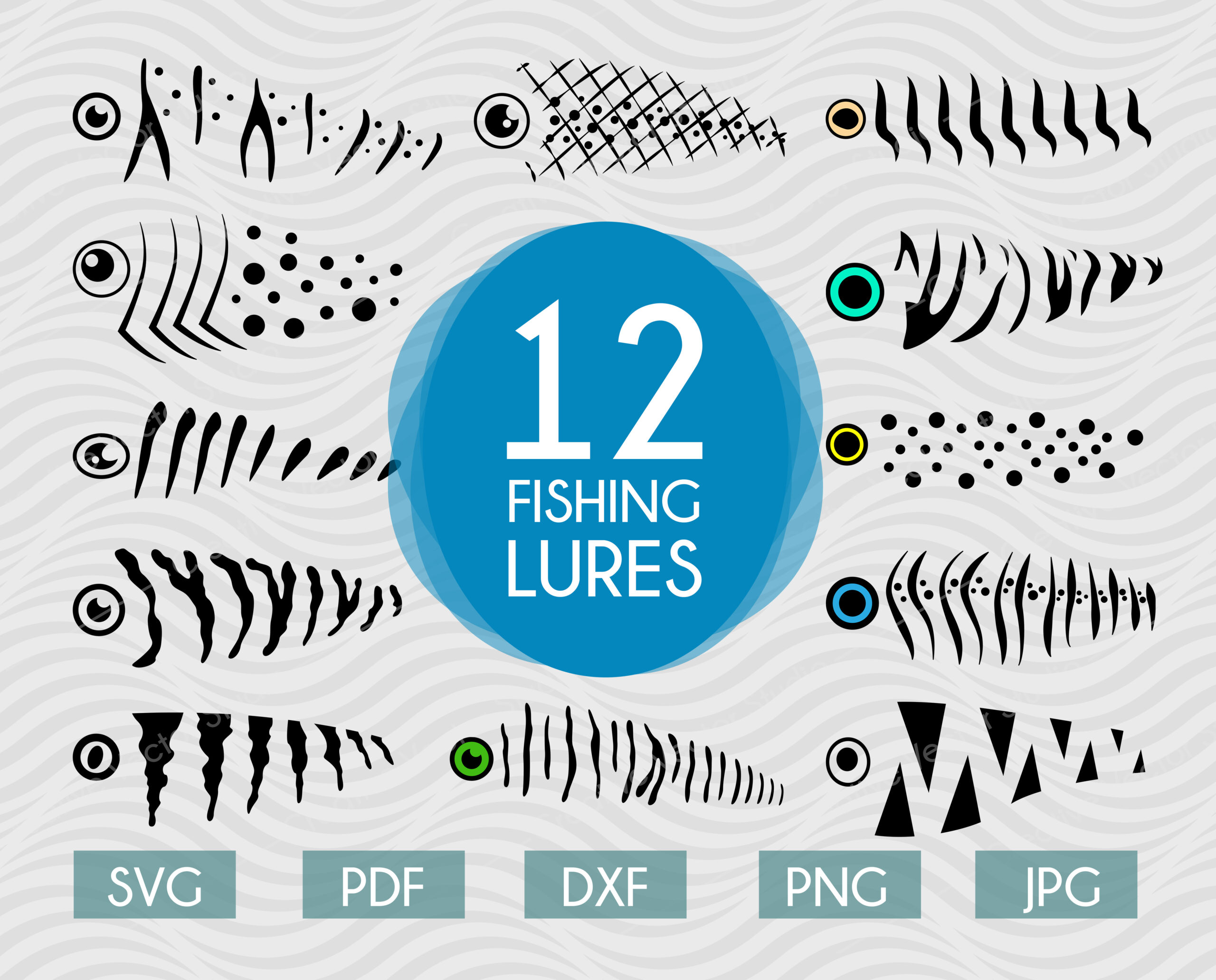 Fishing Lure SVG Bundle, Fishing Lure Pattern, Fish ...