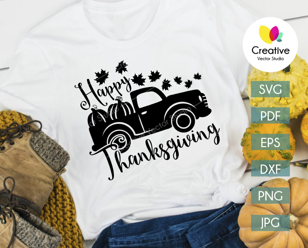 Download Thanksgiving Vintage Truck svg, Old Pumpkin Truck svg ...