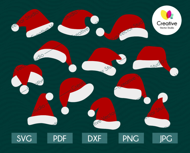 Santa Hat SVG Bundle, Christmas Hat SVG  Creative Vector Studio