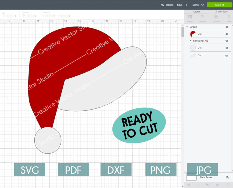 Santa Hat SVG Bundle, Christmas Hat SVG | Creative Vector Studio