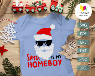 Santa is my homeboy svg is print/cut file compatible with Cricut and Silhouette cutting machines