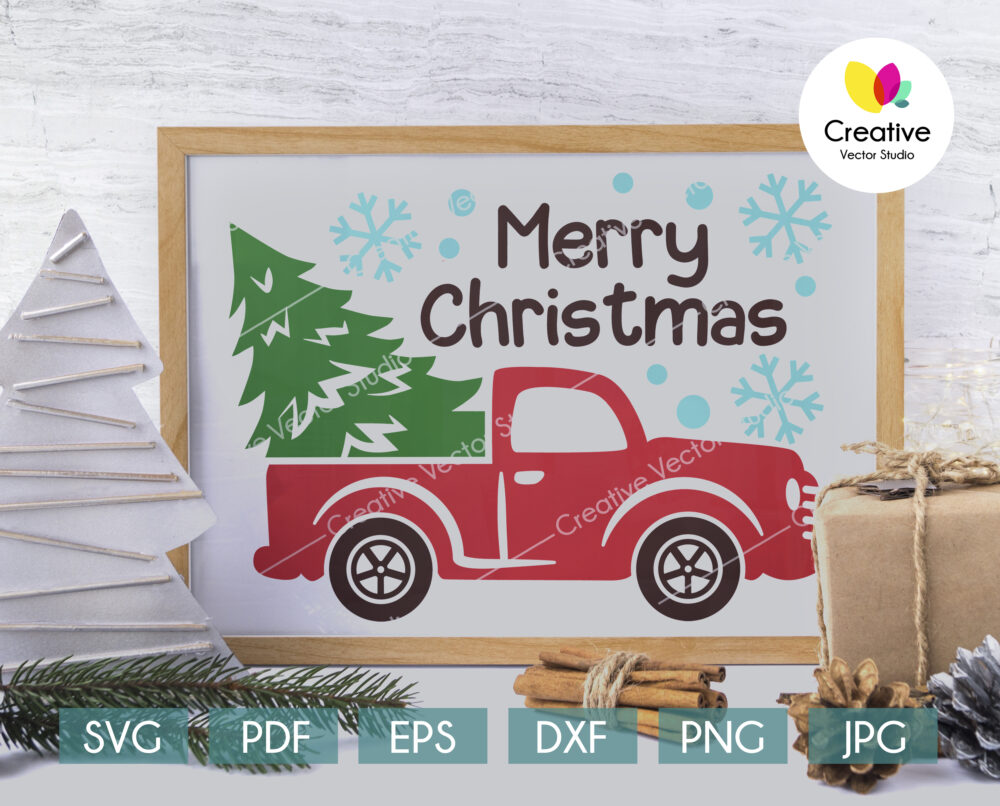 Christmas Red Tree Truck SVG Bundle | Creative Vector Studio