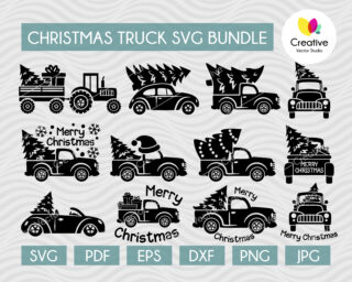 Christmas tree truck svg bundle