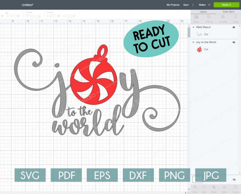 Joy to the world svg ready to cut