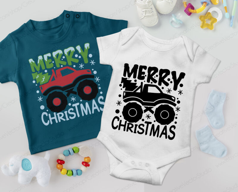 Monster Truck with Christmas Tree svg design is perfect for any christmas shirt