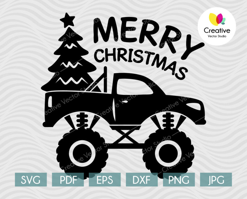 Christmas Monster Truck vector