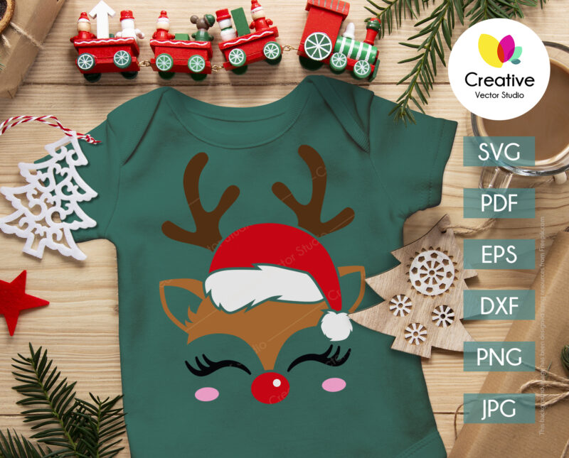 Reindeer face svg t-shirt design