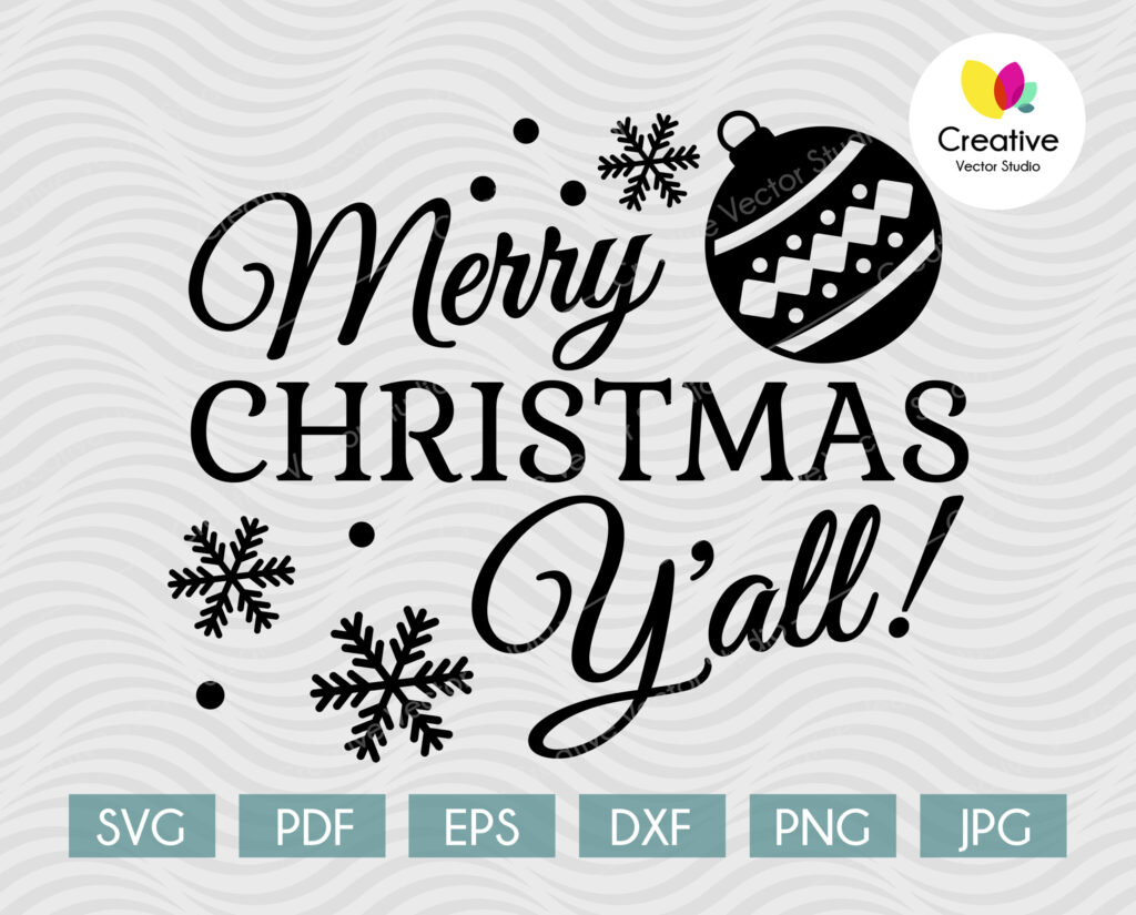 Merry Christmas Y'all SVG | Creative Vector Studio