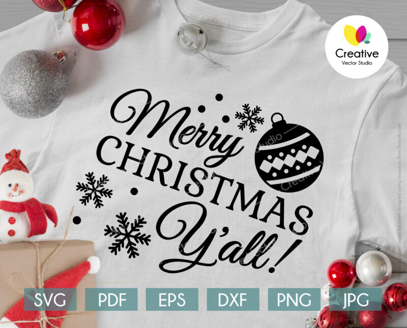 Merry Christmas Y'all svg t-shirt design