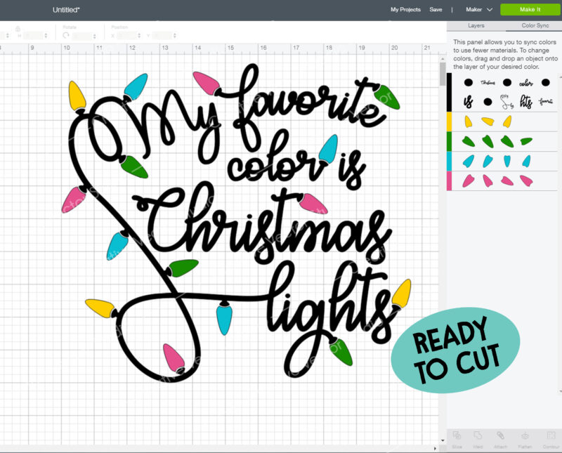 My favorite color is christmas lights svg ready to cut
