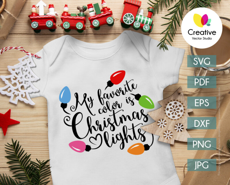 My favorite color is christmas lights svg file for Cricut and Silhouette projects