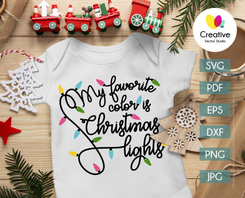 My favorite color is christmas lights svg vinyl decal