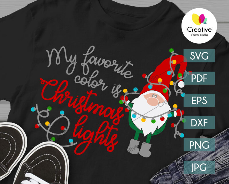 My favorite color is christmas lights svg perfect for any Christmas shirt