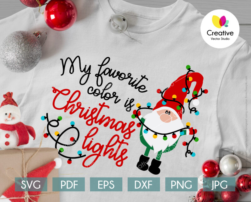 My favorite color is christmas lights svg perfect for any Christmas shirt