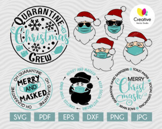 Quarantine christmas svg bundle