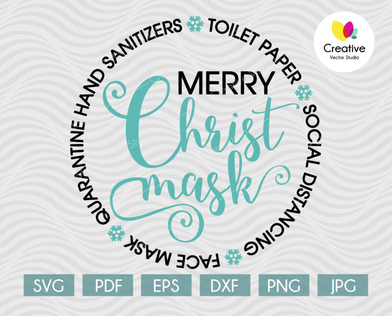 Merry Christ mask svg file for Cricut and Silhouette projects
