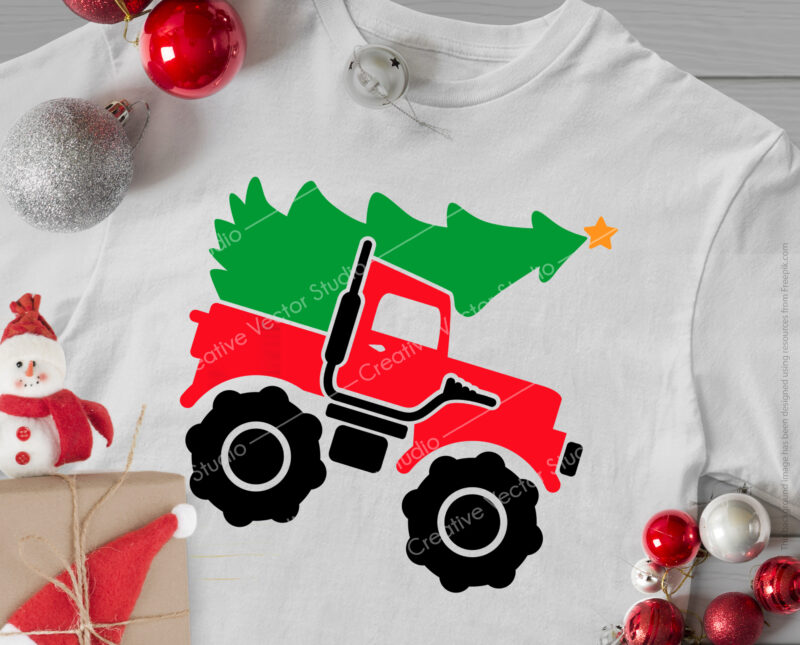 Christmas Monster Truck svg shirt design