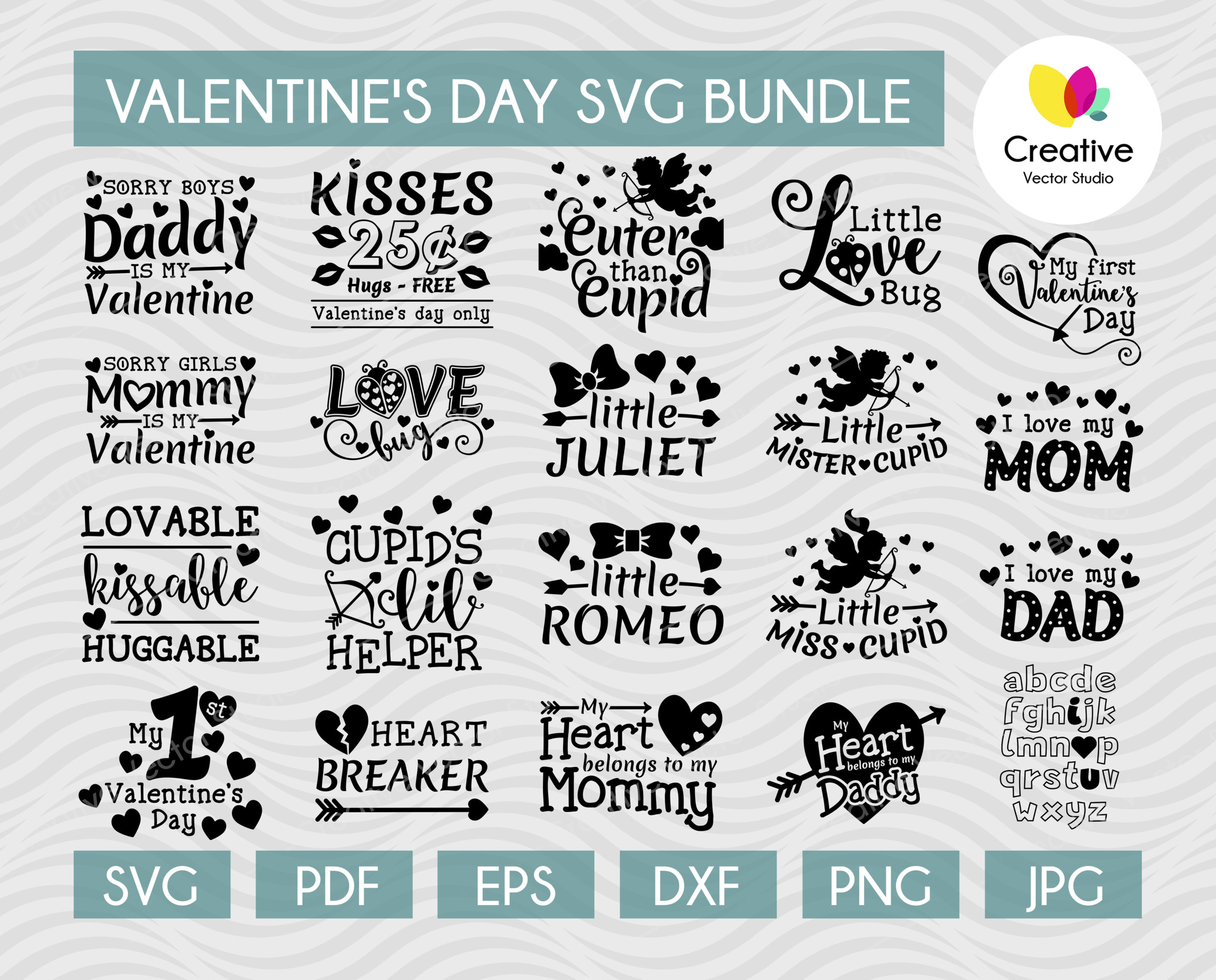 Kids Valentine's SVG Bundle #2 - Creative Vector Studio