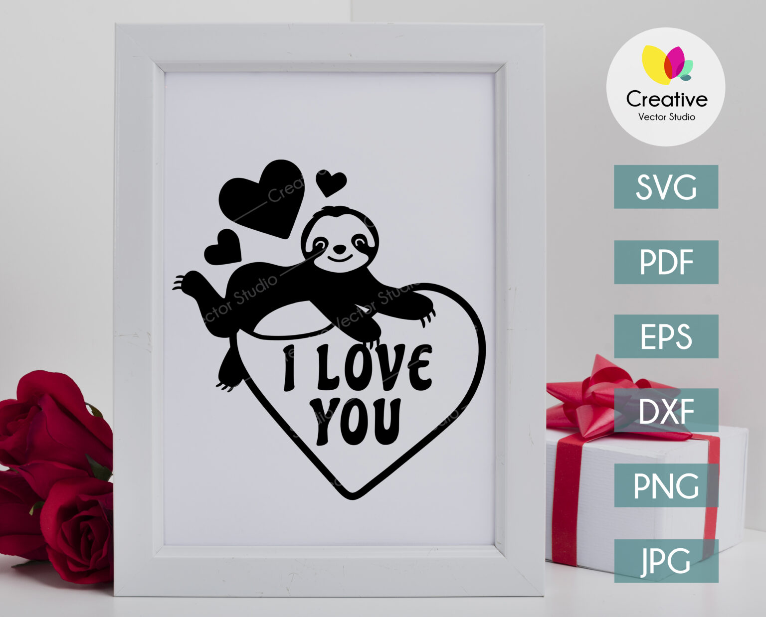 Download Valentine Sloth SVG Bundle | Creative Vector Studio