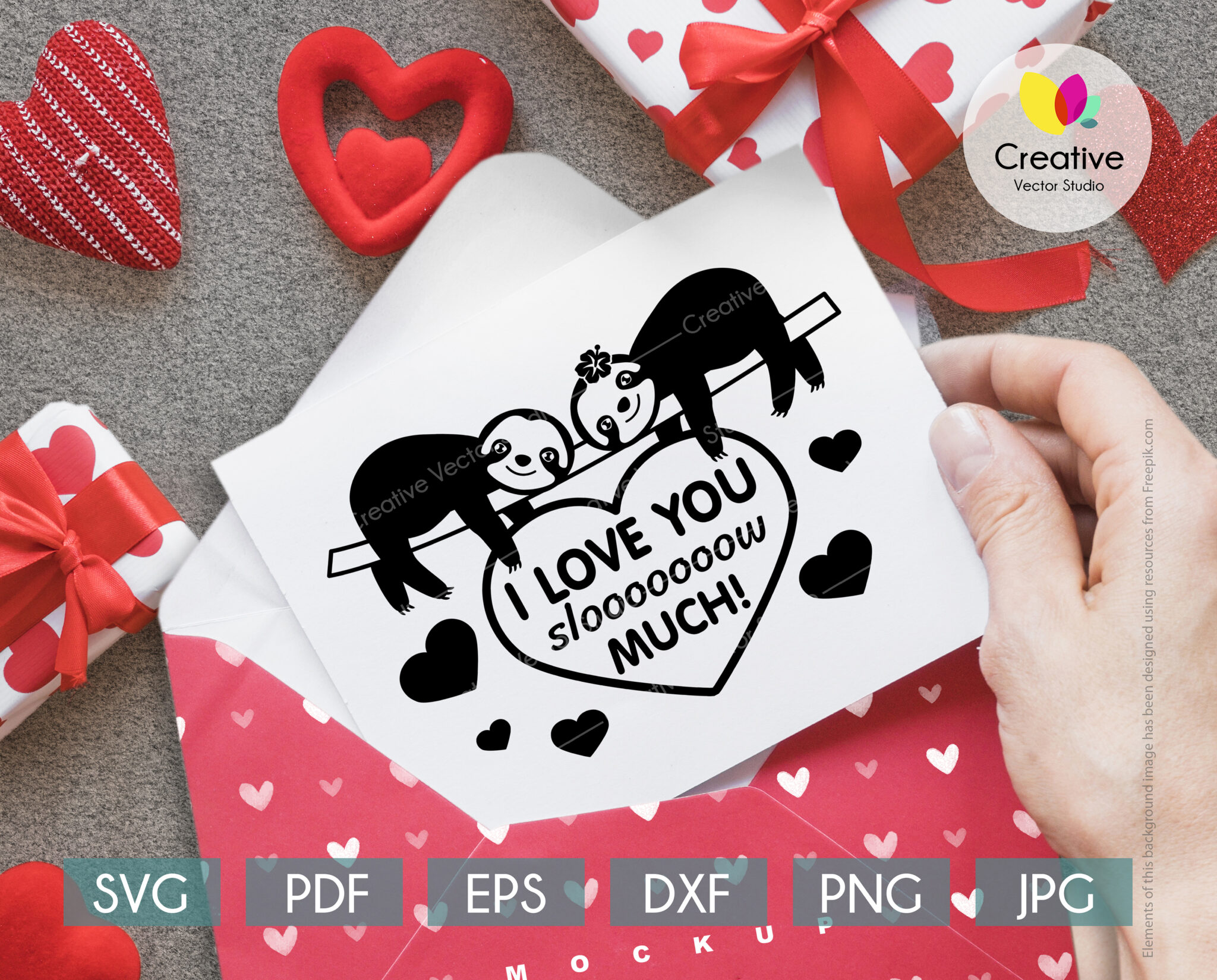 Download Valentine Sloth SVG Bundle | Creative Vector Studio