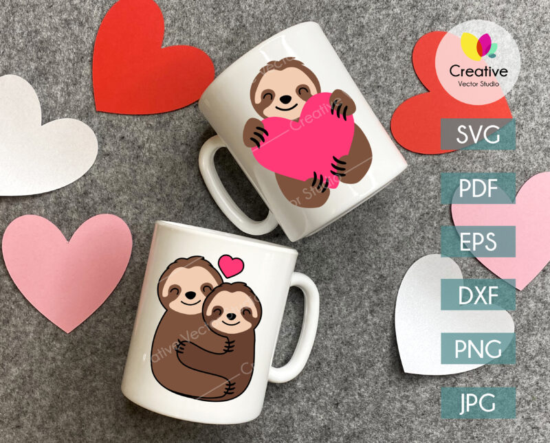 sloth svg cup design