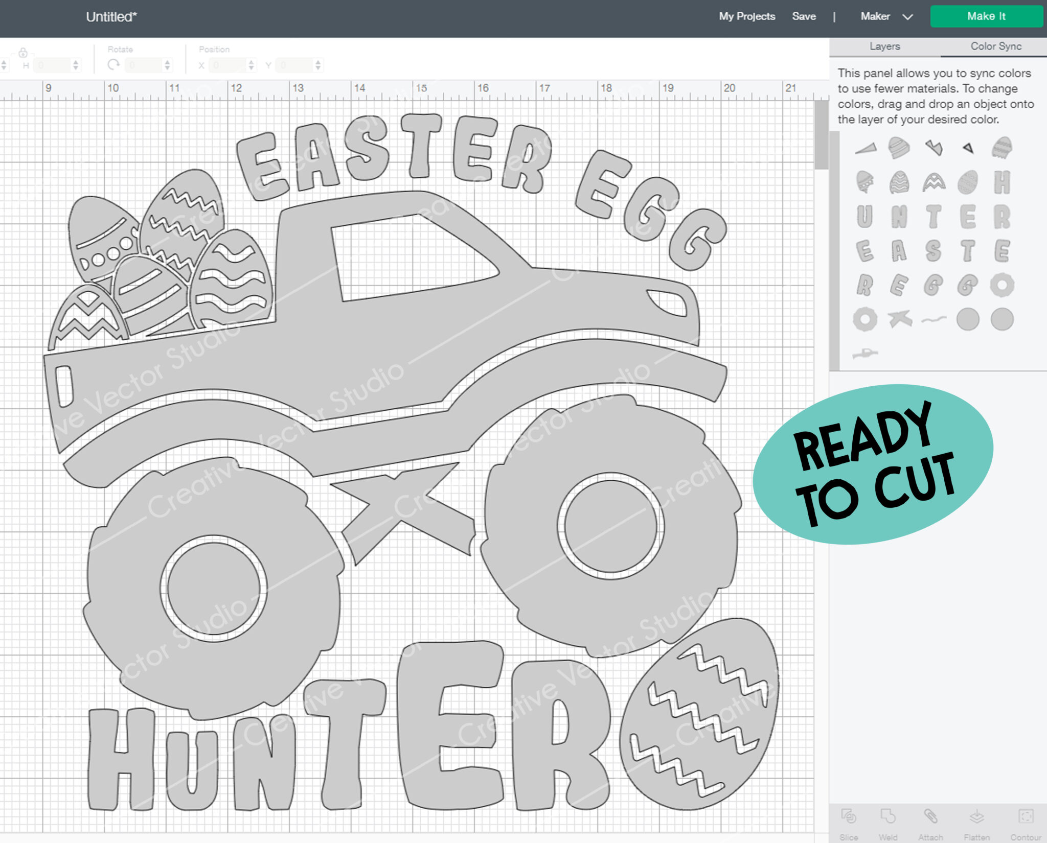 Easter Monster Truck SVG - Creative Vector Studio