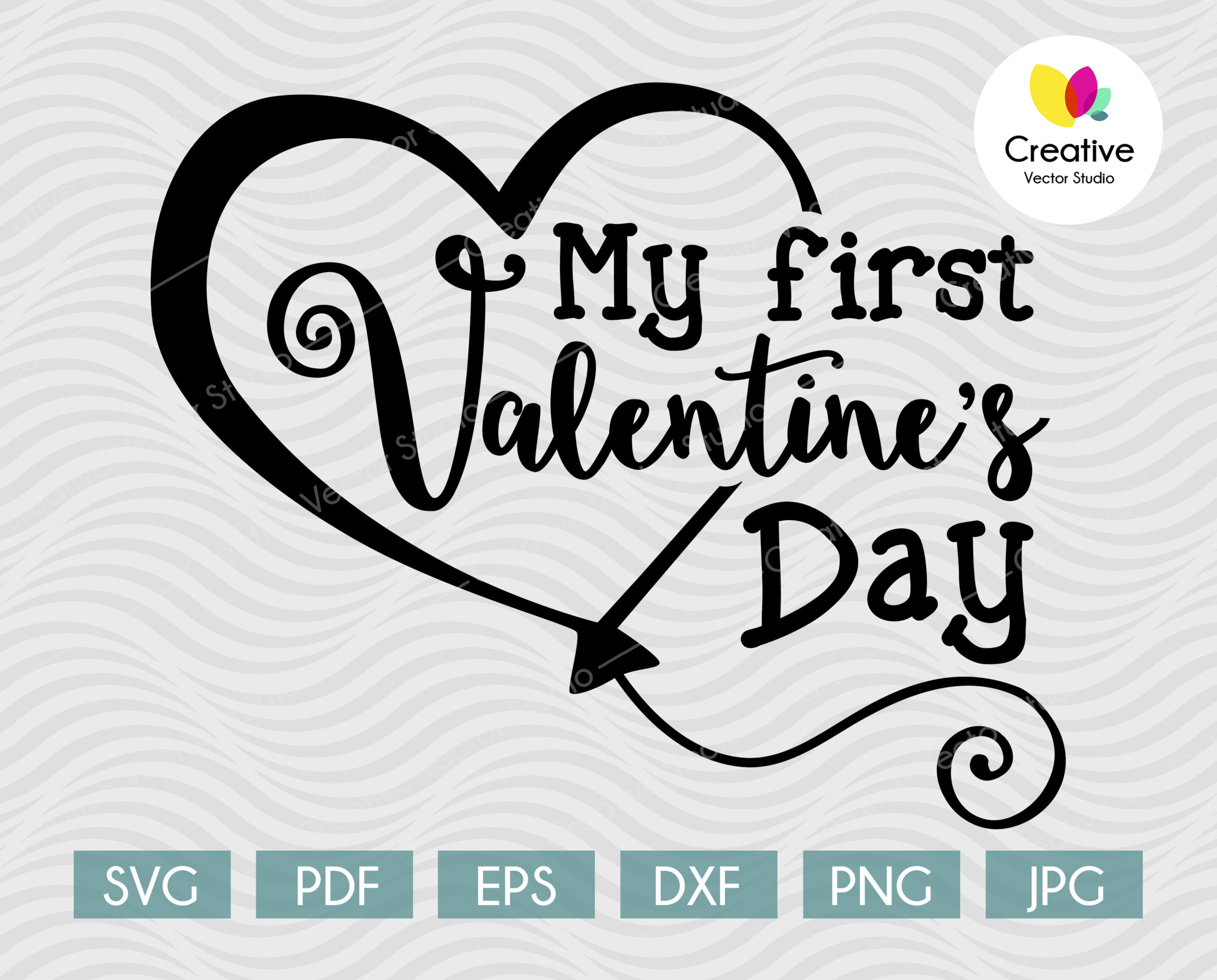 Clip Art My First Valentines SVG Valentine SVG Valentine's Day SVG Cut File Heart