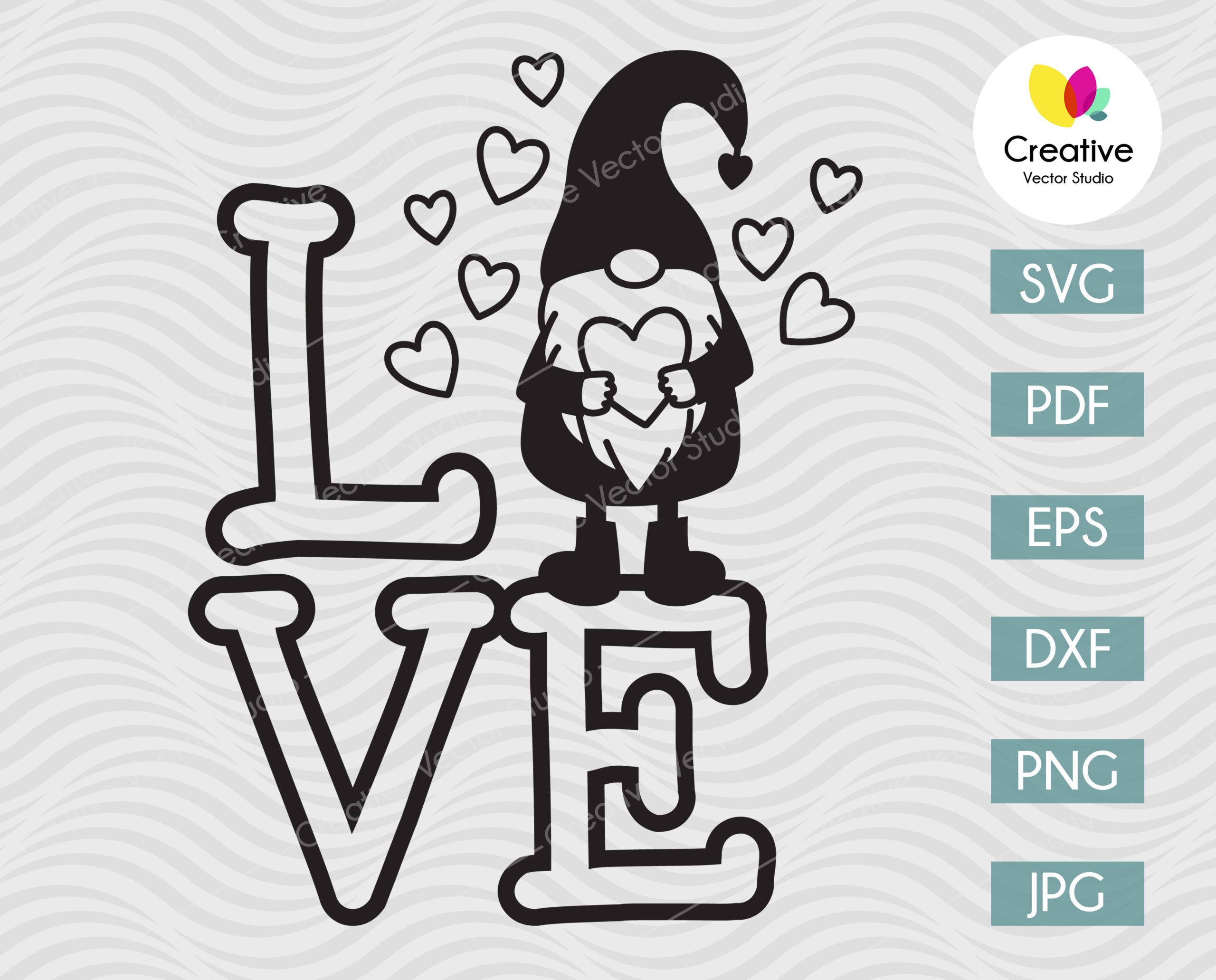 Love Valentine Gnome SVG - Creative Vector Studio