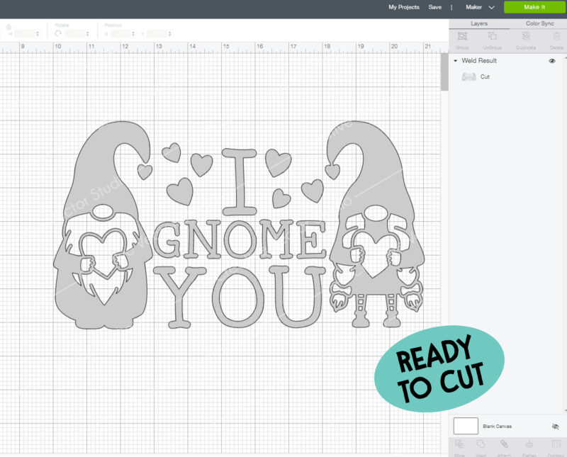 I gnome you svg file for Cricut and Silhouette projects