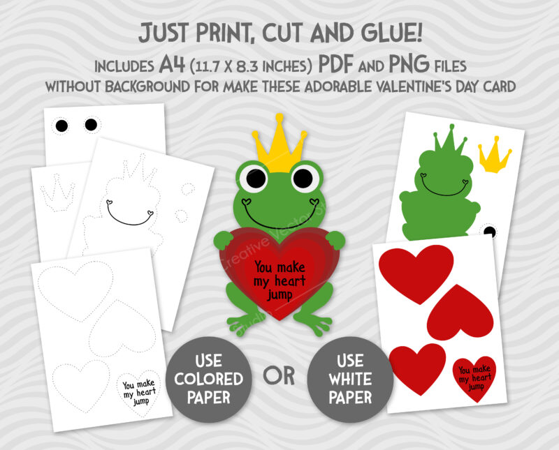 paper valentines frog svg