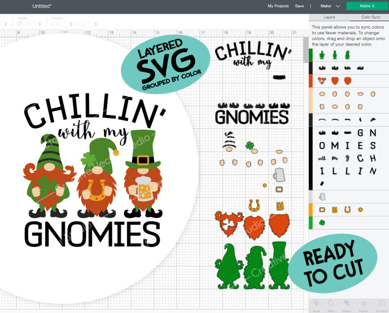Chillin With My Gnomies Svg, St Patricks Day Svg