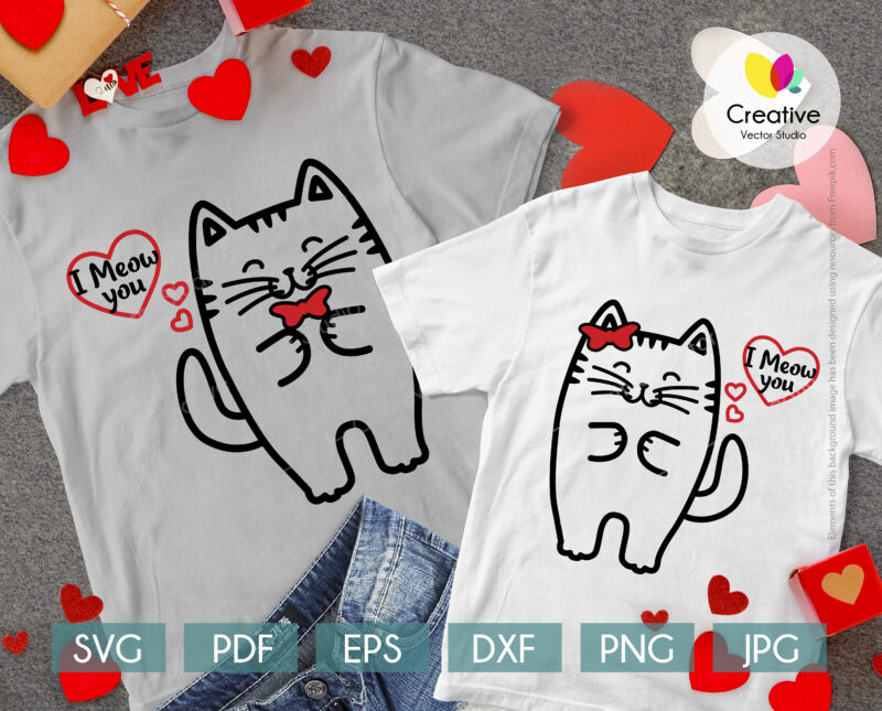 valentines cats couple shirt