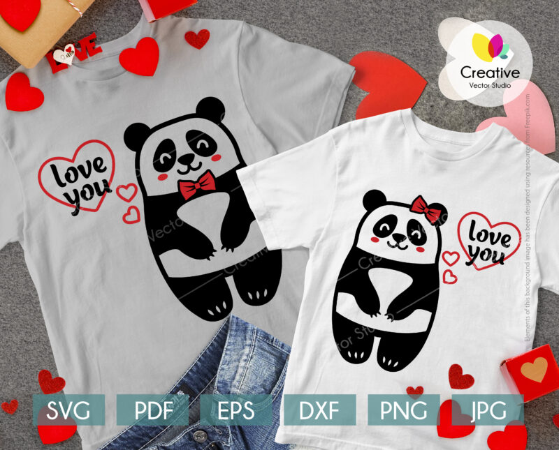 valentines panda couple shirt
