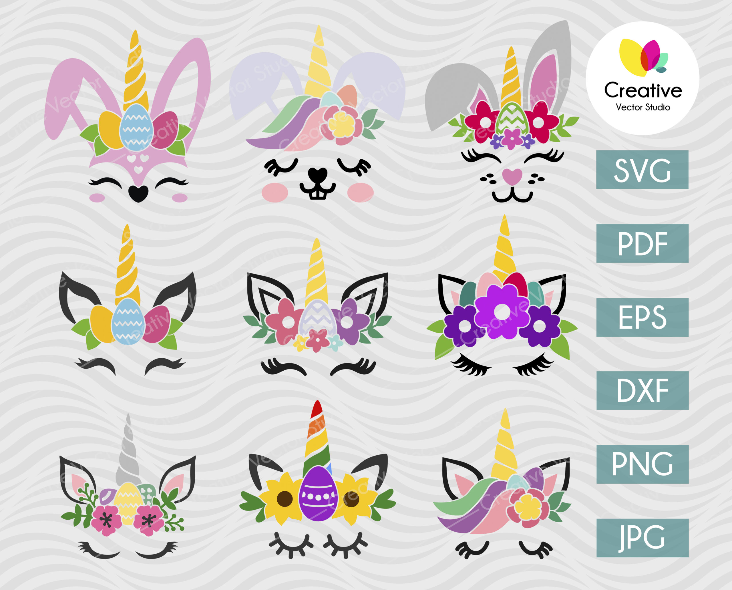 Easter Bunny & Unicorn SVG Bundle - Creative Vector Studio