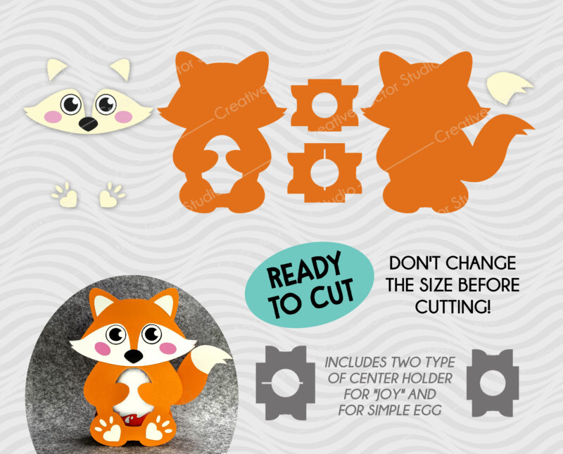 fox egg holder paper cutting template
