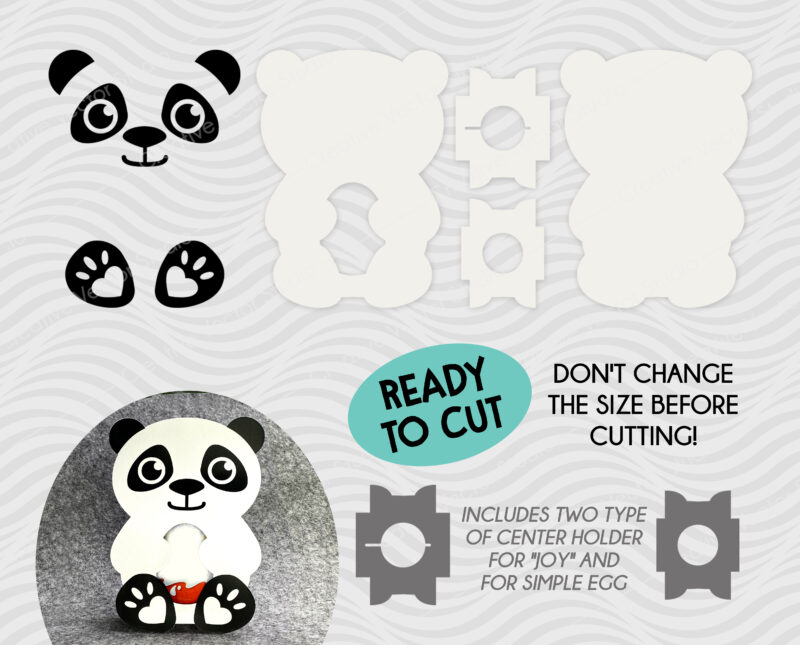 panda egg holder paper cutting template