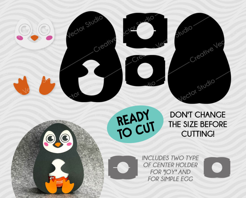 penguin egg holder paper cutting template