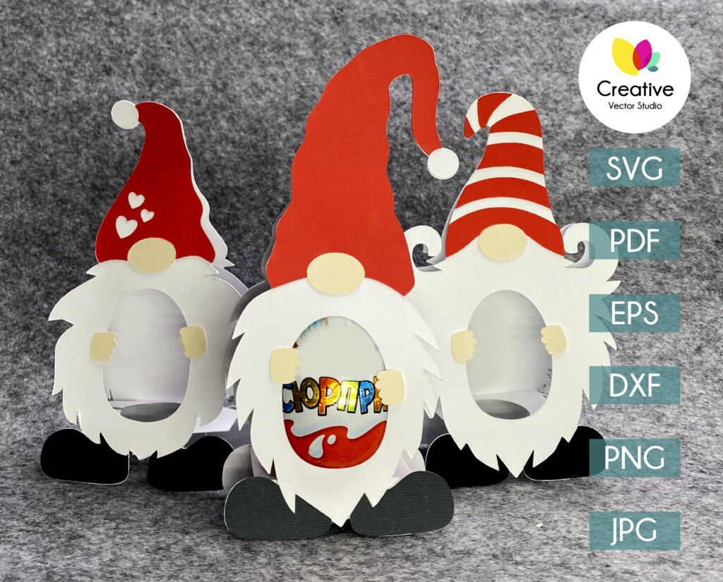 Gnome Easter Egg Holder SVG Cut File | Creative Vector Studio